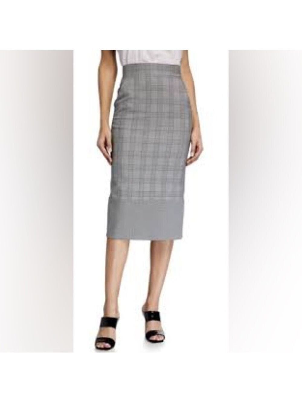 Veronica Beard NWT Twain Pencil Skirt Women's Gray Check Size 6 - Picture 4 of 16